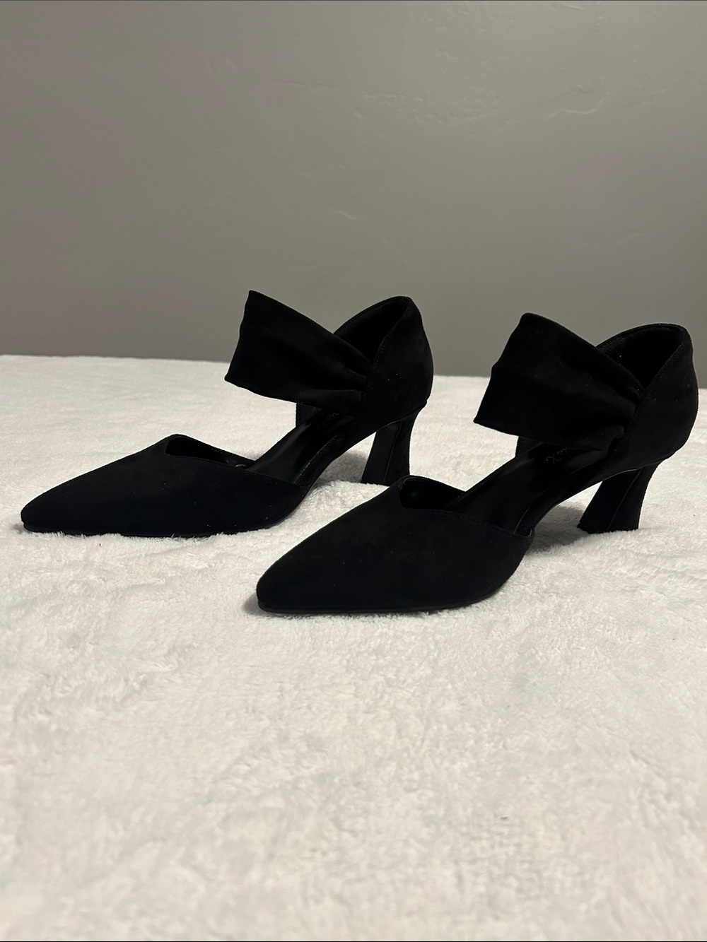 My Paris X Women's Black Pointed Toe Ankle Strap Dress shoes women SZ 7.5 witchy - Picture 9 of 11
